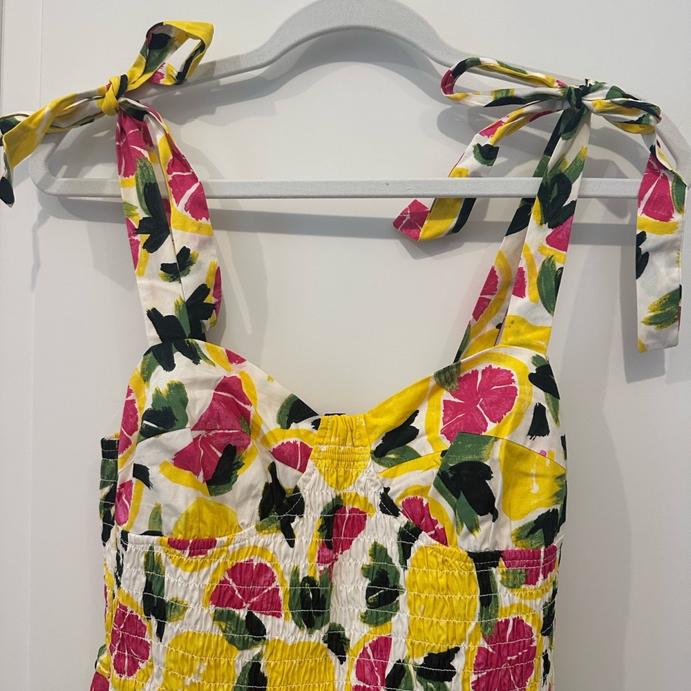 NEW Aqua Lemon Print Sundress, Size Small - Picture 4 of 5
